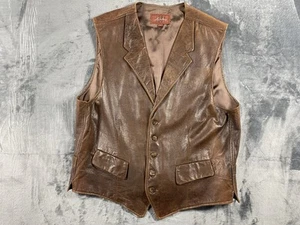 Vintage Lucchese Lederweste Herren L Braun Western Cowboy USA Made - Bild 1 von 9