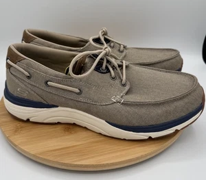 Skechers Herren Gr. 12 Braun Canvas Leicht Mem Foam Deck Gogamat Arch Schuhe - Bild 1 von 10