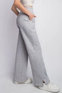 Pantalones deportivos con abertura de pierna recta con cordón de tamaño completo - Comodidad y estilo sin esfuerzo - Imagen 1 de 3