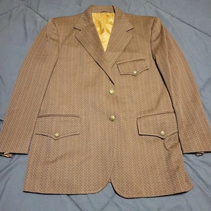 Vintage Brown And Gold Tone Sears The Men's Store Suit Jacket Blazer  - Picture 1 of 8