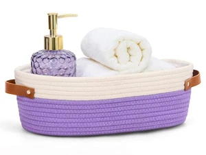 Bathroom Countertop Organizer Basket, Cotton Rope Woven Storage Basket Toilet... - Picture 1 of 7