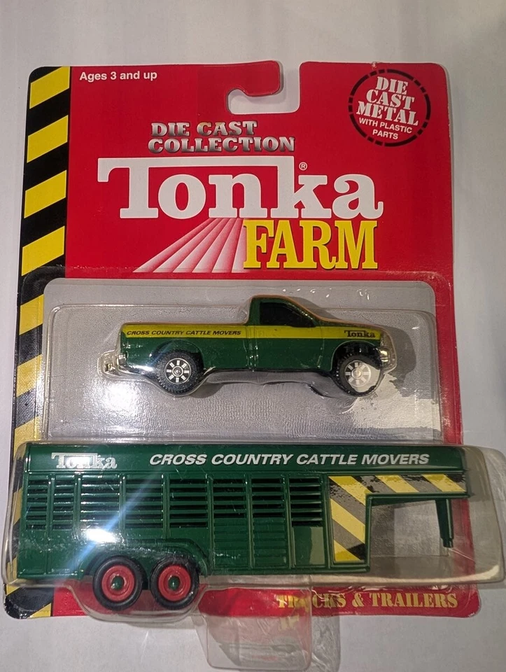 Hasbro 15143 1:64 Die Cast Tonka Farm Ford serie F con remolque de mudanzas de ganado CC Foto 1 de 1