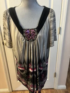 Camicia Donna Essentials 1X Grigio e Rosa con Abbellimento Bellissima - Foto 1 di 5