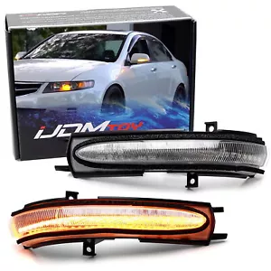 Clear Lens Full LED Stip Sequential Blink Side Mirror Lamps For 04-08 Acura TSX - Picture 1 of 8