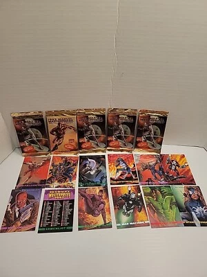 SkyBox Marvel Masterpieces 1993 paquete sellado X5 - más suelto Hulk Gambit Punisher Foto 1 de 4