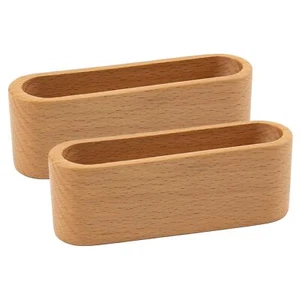 2 Pack Wooden Business Card Holder for Desk Organizer Display Stand Home Office - Picture 1 of 8