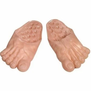 Adult Jumbo Bare Feet Costume Caveman Clown Big Slippers Ogre Hobbit Zombie Foot - Picture 1 of 3