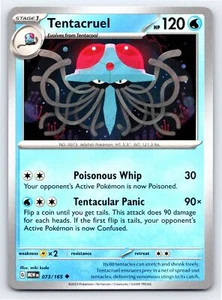 Tarjeta Pokémon Tentacruel 073/165 poco común escarlata y violeta 151 - casi nueva - Imagen 1 de 2