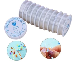 Strong Elastic Spool Of Thread For Beading Cord Bracelet Jewellery Making 0.6mm - Picture 1 of 13