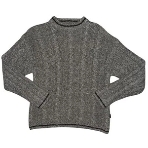 Woolrich hand framed wool cable knit sweater gray women’s medium vintage - Picture 1 of 7