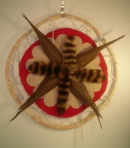 Cerchio di salice 32" - coda di uccellino - acchiappasogni - arte da parete - Foto 1 di 6