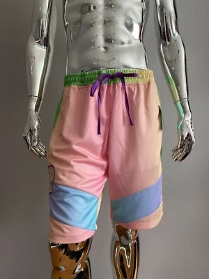 Розовый дельфин эксклюзивный розовый графический мужской взрослый логотип пот шорты размер 2XL - Изображение 1 из 4