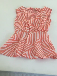 Paper Crane Schößchen Top Gr. S orange weiß ausgeschnittener Rücken ärmellose Bluse a/a 19" - Bild 1 von 10