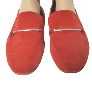 Dolce Vita Suede Leather Loafer Slip On Red  Size 9 Shoes - Picture 1 of 13