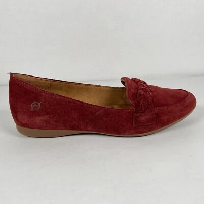 Mocasines Born Mirror para mujer talla 6,5 M borgoña gamuza zapatos sin cordones trenzados Foto 1 de 4