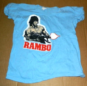 Vintage 1980s 1980's 80s 80's Rambo Size Youth Movie Promo Short Sleeve T Shirt - Picture 1 of 6