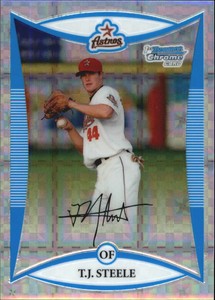 2008 Bowman Chrome Draft Prospects X-Fractors Card #BDPP30 T.J. Steele DP