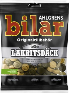 Bolso Ahlgrens Bilar (Candy Cars) Lakritsdäck 100 g caramelo sueco (JUEGO DE 14 bolsas) - Imagen 1 de 1