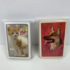 Tarjetas de juego vintage para gatitos y perros de 2 mazos - Imagen 1 de 6
