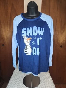 Disney Frozen 2 Women's Blue Pajama Top Size Medium Snow It All Casual Comfort - Picture 1 of 4