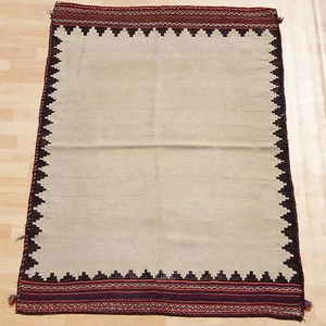 Kurdish Wool Natural Sofra Kilim ethnic home decor  Kurdish textile 4'6" x 3'3" - Picture 1 of 6