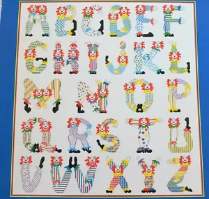 c1990 Clown Alphabet Counted Cross Stitch Pattern Booklet Just CrossStitch #503 - Picture 1 of 4