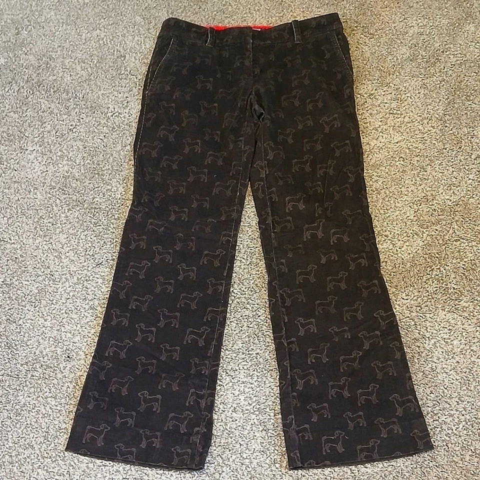 Женские вельветовые брюки Vineyard Vines со средней посадкой с принтом для собак широкие штанины размер 0 - Изображение 1 из 4