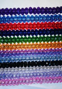 10 Faceted European Large Hole Beads Various Colours - Picture 1 of 45