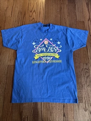 Camiseta Kingsport Fun Fest 1990 Usada en Excelente Condición Puntada Única Hecha en EE. UU. XL Foto 1 de 4