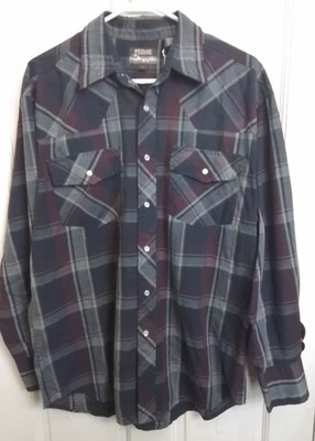 Camisa Outlaw Western Wear Azul a Cuadros Abotonada Hombres Talla L Pecho 46 Larga Sl 35228 Foto 1 de 4