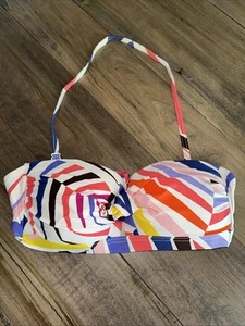 Kate Spade Swimsuit Bikini Top Sz S Striped Removable Straps - Picture 1 of 7