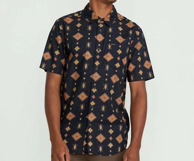 VOLCOM DESERT DOBBY Men's S/S Woven Shirt - BLK - Size XLarge - NWT  LAST ONE - Image 1 of 4
