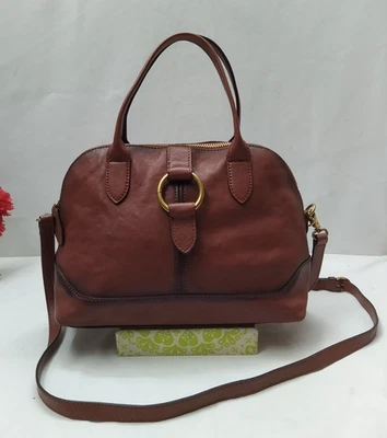 Bolso de hombro Frye de cuero marrón con cierre de cremallera doble asas Foto 1 de 4