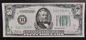1934 50 $ Schein NY B District UNC Crisp FRN New York Federal Reserve Note NO FOLDS - Bild 1 von 2