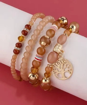 4 Stücke Boho Armbänder Baum des Lebens Charm Armband Set - Bild 1 von 3