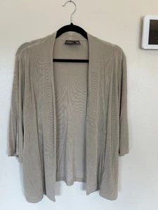 Travelers by Chico's women's stretchy tan cardigan size 2 excellent condition - Picture 1 of 3