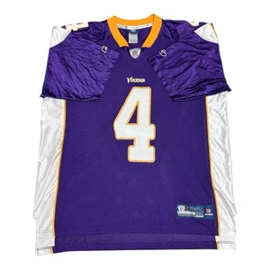 Maglia vintage Brett Favre Vikings 2XL #4 Reebok On Field NFL uomo viola - Foto 1 di 10
