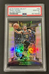 2018 Panini Select - Silver Prizm - Trae Young #45 - PSA 10 - FREE Shipping - Picture 1 of 2