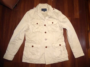 Banana Republic Men’s Field Jacket Small Beige Cotton 4 Pocket Utility Epaulets - Picture 1 of 20