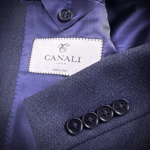 Canali 1934 CURRENT 100% Wool Blue 2 Pc Suit Jacket Pants US 46 L (56 L Italy) - Picture 1 of 24