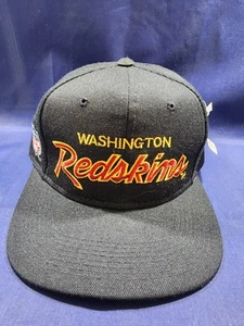 Vintage Washington Redskins Sports Specialties Hat Black Script Logo Snapback - Picture 1 of 11