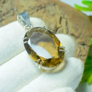 Smoky Quartz Gemstone Handmade 925 Sterling Silver Jewelry Pendant 2.2'' - Picture 1 of 9