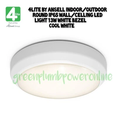 ANSELL 4LITE 4lite By Ansell LED Wall/Ceiling Bulkhead White 13W 1080lm Cool White