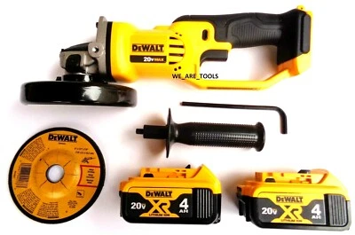 Amoladora inalámbrica Dewalt DCG412 20V 4 1/2", (2) 4.0 DCB204 baterías 20 voltios MAX Foto 1 de 4