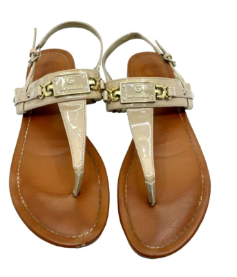 G By Guess Sandals Gold  Size 9M Womens Metallic Thong Buckle Slingback Cruise - Image 1 of 4