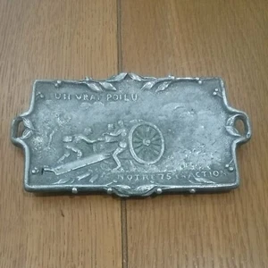 WW1 French Army cast Aluminium Coin / Pin Dish - Gun 75 in Action - Picture 1 of 7