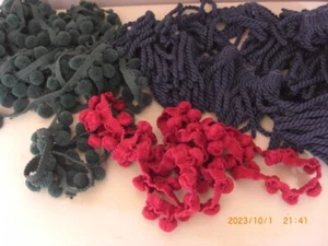 Passementerie Bommel geflochten Kiefer grün Zwiebel Bommel Kirschrot Quaste Navy - Bild 1 von 12