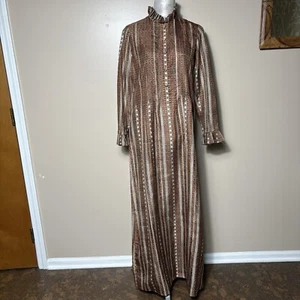 Treacy Lowe for Jacobson's Vintage 100% Indian Silk Boho Maxi Dress Size 10 70s - Picture 1 of 18