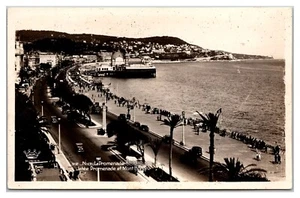 La Promenade Jetee Promenade et Mont Boron Nice, France RPPC Vintage Car Beach - Picture 1 of 2