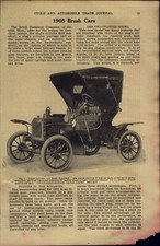 1907 PAPER AD CAR AUTO 2 PG ARTICLE 1908 Brush Cars Automobile Single Cylinder 